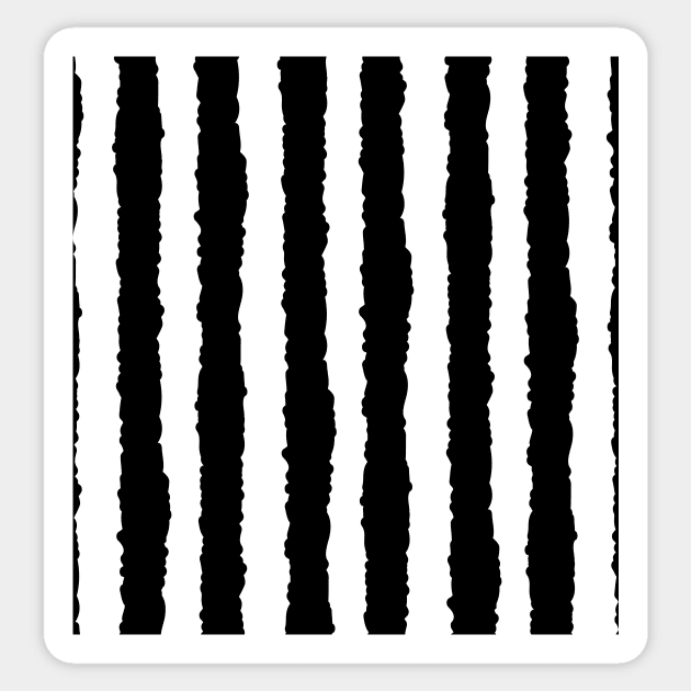 Black vertical stripe seamless repeat pattern Sticker by 2CreativeNomads